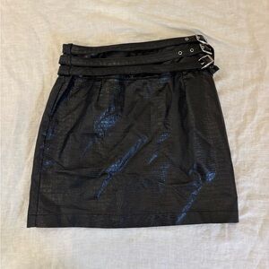 Princess Polly crocodile leather skirt black size 4